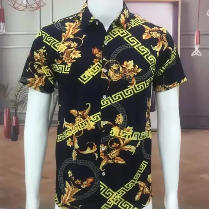 Summer Hawaiian Style Printed Men's Short-Sleeved Shirt Trendy Loose Large Size Beach Shirt For Men