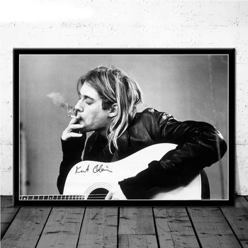 Kurt Cobain Rock Music Band Singer Posters and Prints Canvas Paintings Wall Art Pictures for Living Room Decor (No Frame)