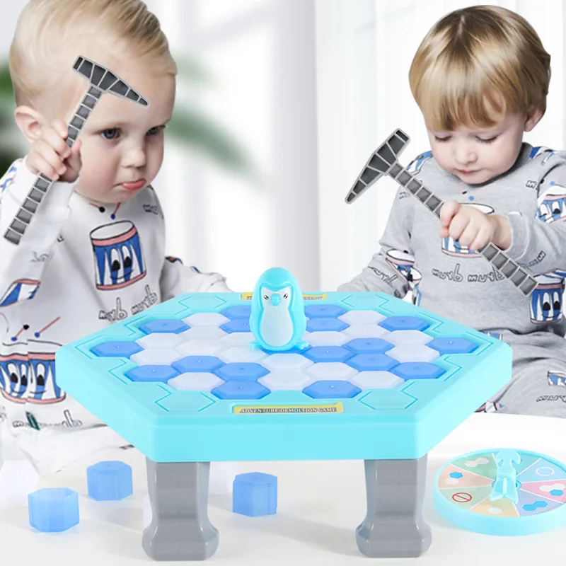 1-3 Boys and girls board games parents and children benefit intelligence penguins beat ice toys