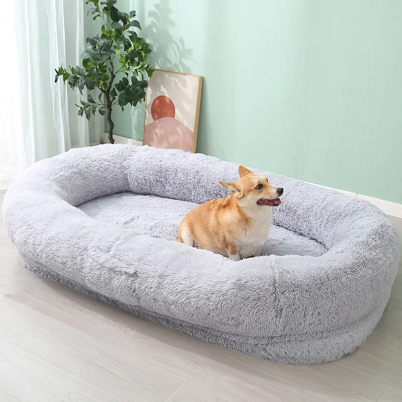 product popular human dog bed for adults giant dog bed with removable washable cover faux fur human size dog bed-56