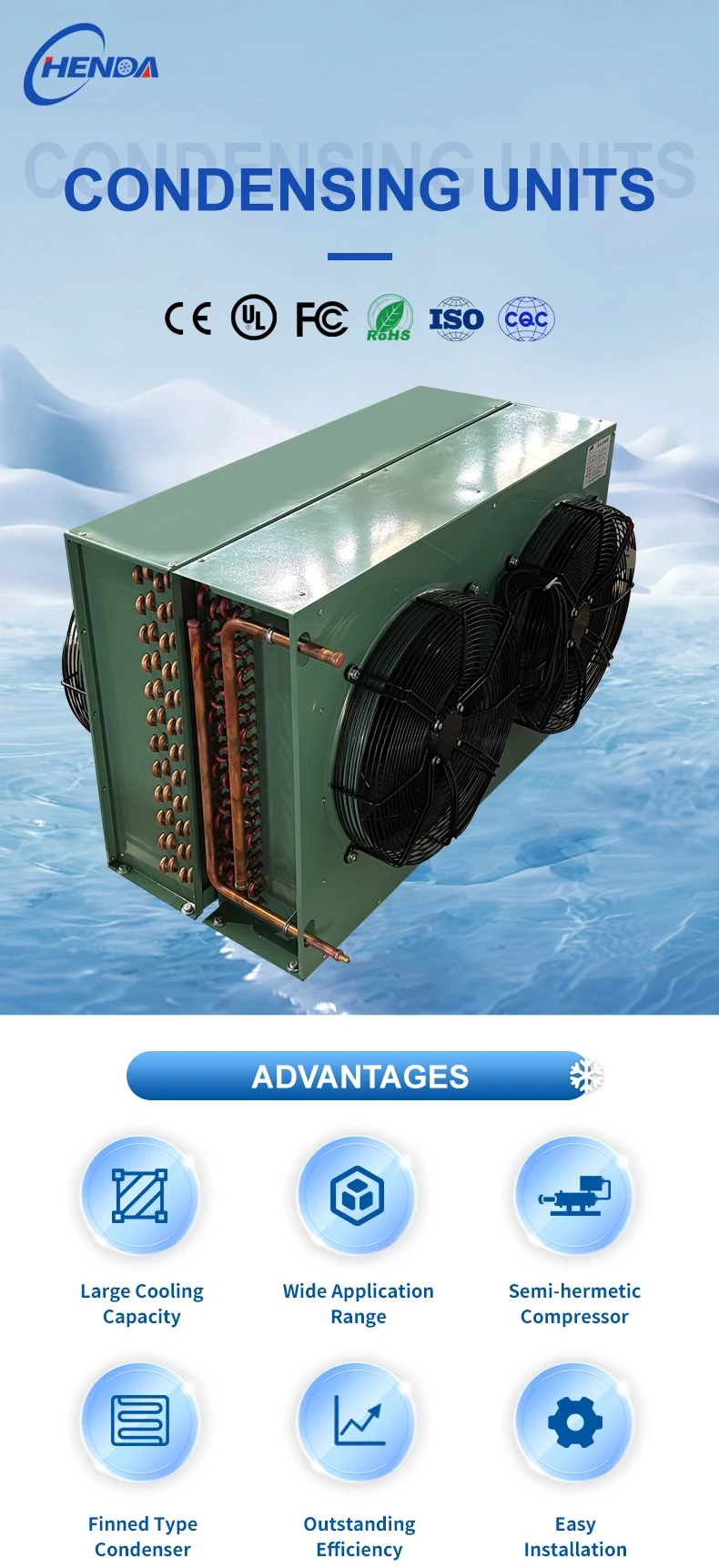Volt Condenser, CHENDA, 5HP, 404a, 220 - detail 2