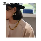 Real Earrings 2021 New Fashion Creative New Copper Plated Real Gold Ladies Twist Earrings