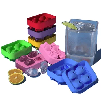 2024 Ice Making Tools New Cartoon Ice Cube Mold Four Unit Silicone Ice Cube Tray