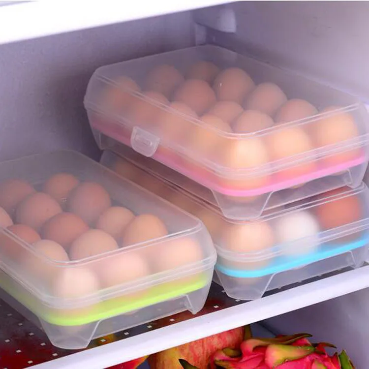 OWNSWING Egg Tray Holder Food Storage Container Organizer Refrigerator Storage Box  Kitchen Container With Lid