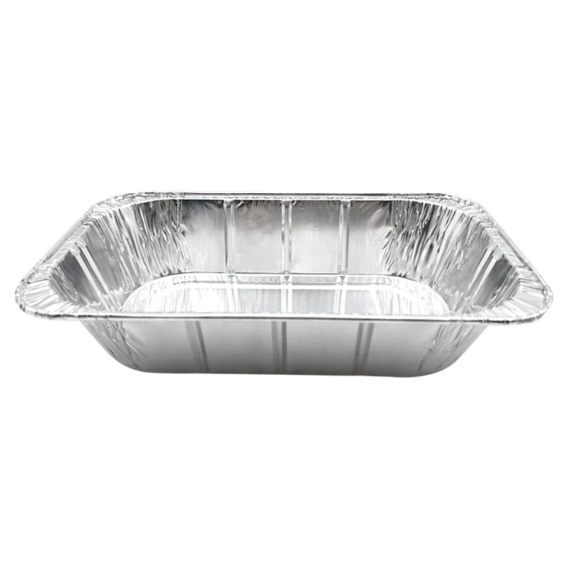 Disposable Takeout Pans Aluminum Foil Food Container With Lid To Go Food Package Rectangle Foil Containers
