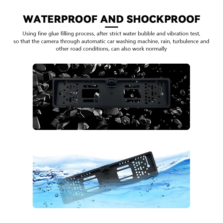 Wemaer EU License Plate Car Reverse Camera CVBS AHD Switch Guidline Auto Parking Line Night Vision Rearview Car Camera supplier