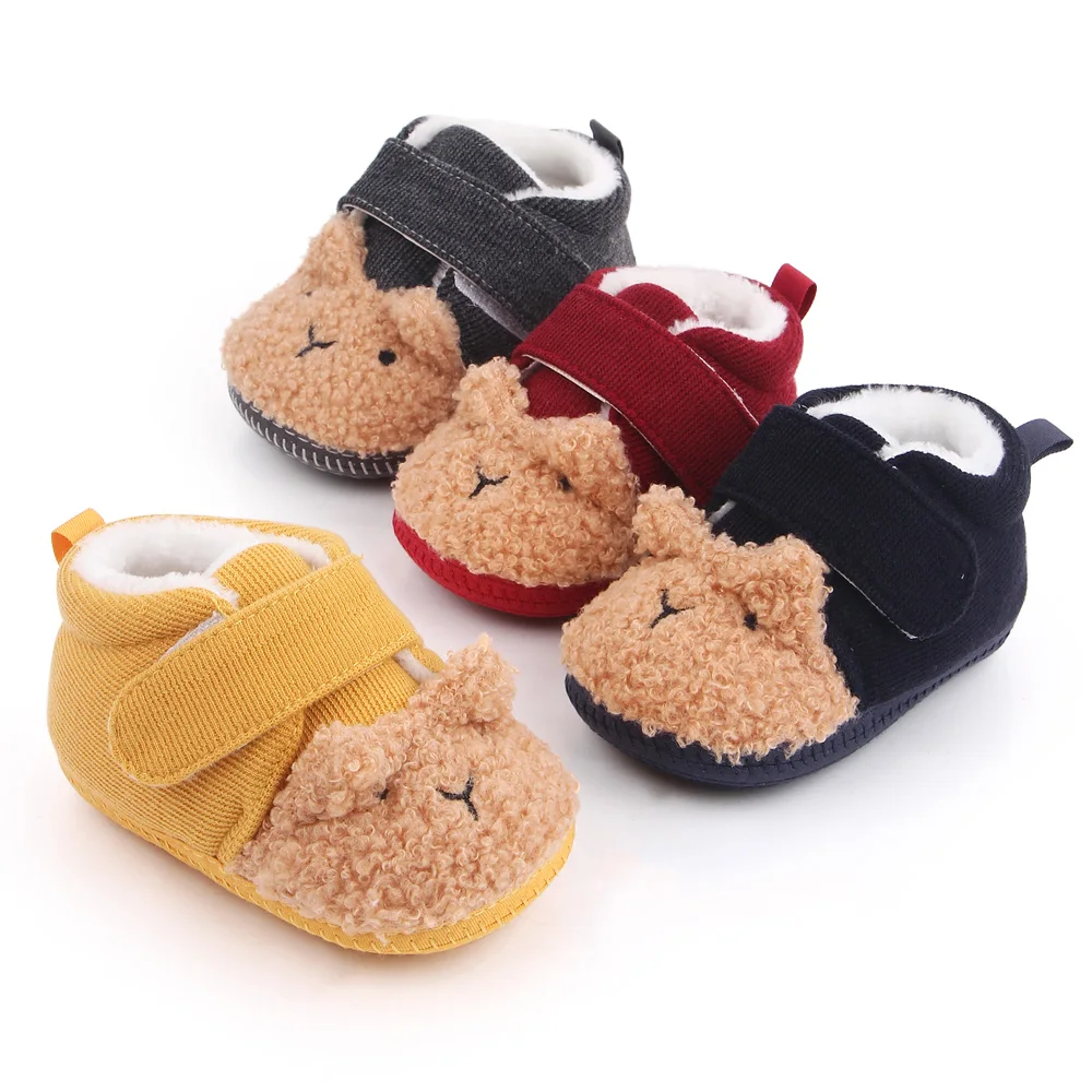 Winter Warm Teddy Fluffy Cute Cartoon Animal Baby Comfortable Soft Soled Toddler Shoes manufacture