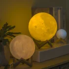 8cm 15cm 20cm Led Lamp Warm And Cool White 3D Printing Moon Light Lamp With Stand For Baby Bedrooms
