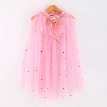 Ecoparty Hot Sale Beautiful Kids Tutu Dress Capes Princess Evening Dress Girl Sequin Cape