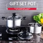 Gas Cooker 430 Stainless Steel Kitchen Pot Set Gas Stove Induction Cooker Currency Cookware Sets