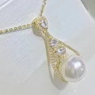 925 Sterling 12mm Large White Female Favorite Delicate 925 Sterling Silver Cubic Freshwater Pearl Pendant