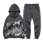 Hoodie Men Custom 2 Piece Set Tracksuits Training Sports Sweatpants Joggers And Zipper Hoodie Set