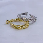 Earrings E8662 Retro Metal 18k Gold Plated Large Huggie Earrings Geometric Twisted Hoop Earrings For Women