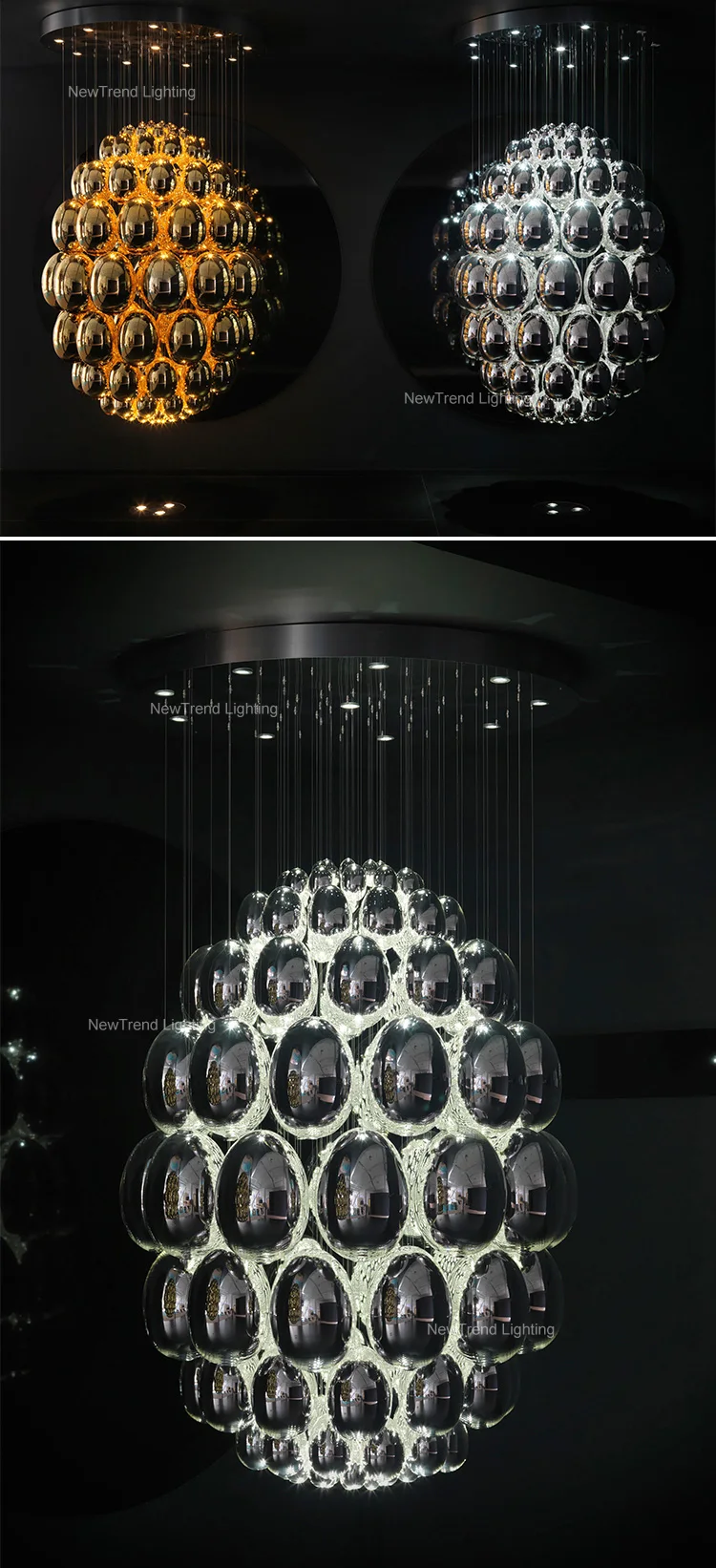 CPL-320 Bespoke Lighting Indoor Decoration Villa Hall Hotel Lobby Glass LED Chandelier Lamp details