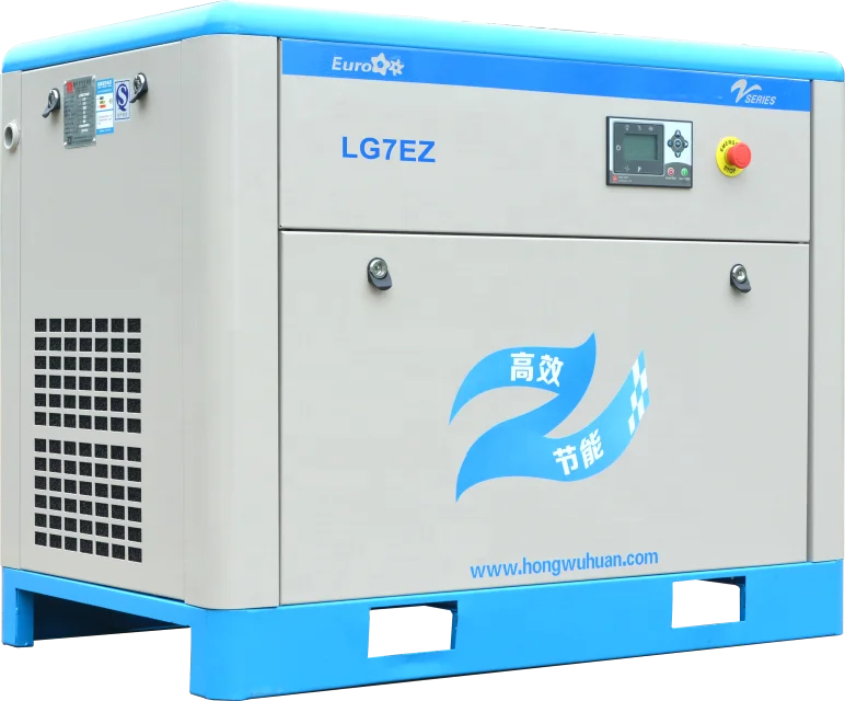 Hongwuhuan LG22EZ   professional heavy duty energy saving variable speed rotary screw air compressor with inverter PLC
