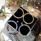 Earrings Earrings 2020 Fashion Bling Bling Big Hollow Round Circle Crystal Earrings For Girls Party