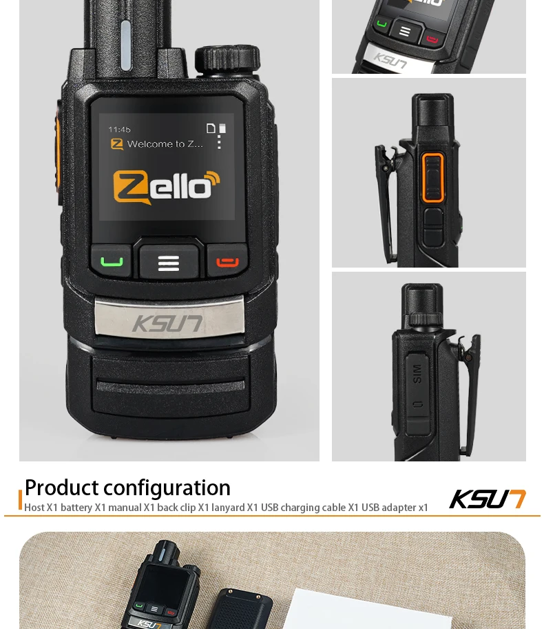 Ksun Zl Ptt Gsm Poc Global Radio Km Range Group Call Zello G