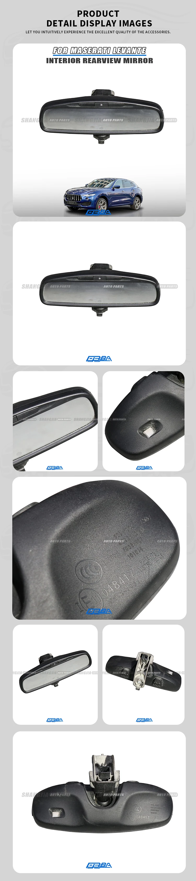 High Quality Plastic Glass Car Spare Parts Interior Digital Rearview Mirror For Maserati Levante 2017 675000600 supplier