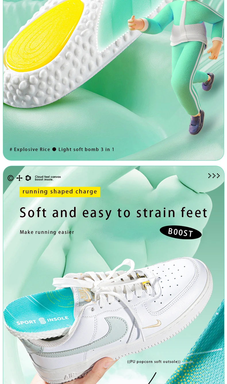 Perfect Hardness PU Sport Insole Popcorn Gel Soft Elastic Air Cushion Shockproof Breathable Arch Support Soft Light Shoe Inserts Perfect Hardness PU Sport Insole Popcorn Gel Soft Elastic Air Cushion Shockproof Breathable Arch Support Soft Light Shoe Inserts