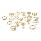 Ring Ring Woman Cheap Stone-Set Joint Ring 19 Sets Gold Plated Women's Ring Set Wholesale