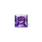 Gemstone Color Hot Sales Loose Gemstone Square Cutting Violet Color Cubic Zirconia Stone