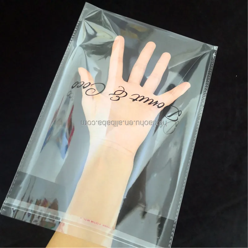 Custom Logo Printing Resealable Apparel Package Opp Bag Self Sealing