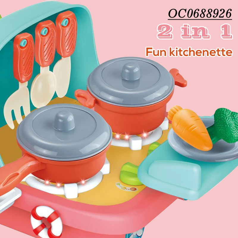 Wholesale fishing game toys mini simulation pink kids play toys kitchen for cooking