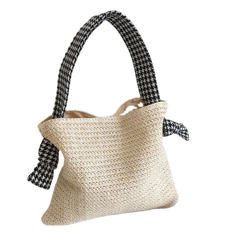 Fashion beach holiday woven bag 2023 new straw woven bag casual shoulder bag