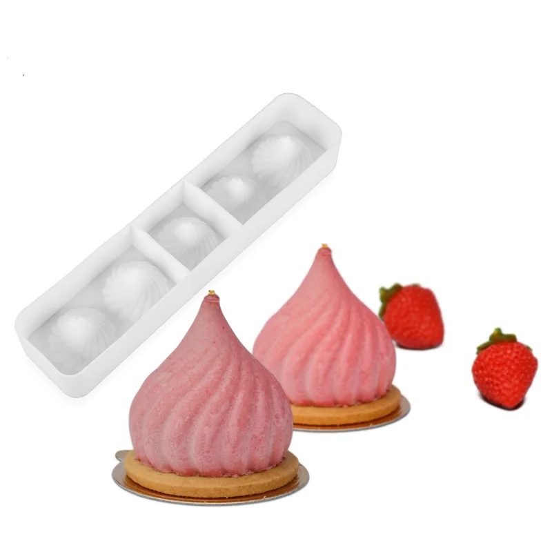 SILIKOLOVE 5 large Cavities Silicone Mousse Molds Onion Shape Cake Baking Tool French Dessert Pastry Kitchen DIY Candle Mold