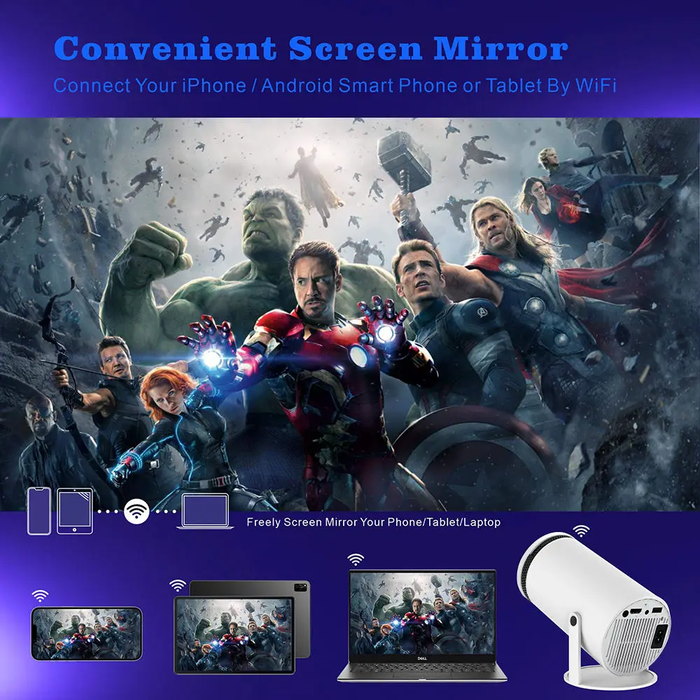 2024 new arrival Android 11 Projector Portable Mini High Brightness 720p Support FHD Mini Home LCD Projector home theatre system