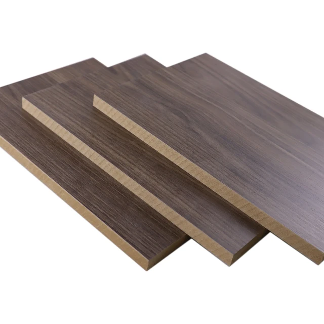 18mm Melamine Laminated MDF Board Durable Timber for Furniture and Kitchen Cabinet melamine sheet for mdf fiber board