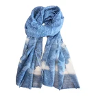 Quality Shawls Wholesale High Quality Elegant 100% Polyester Navy Color Burnout Scarves Shawls