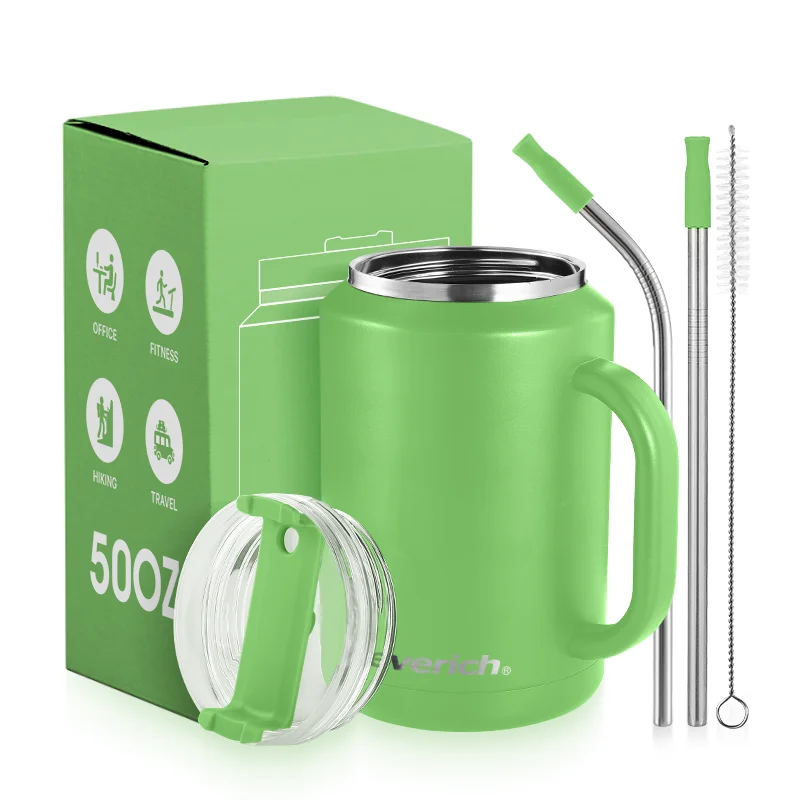 Customized Color and Logo 50oz Mug Vacuum Insulation Tumbler Tea Cup Keep Cold 12h and Warm 8h
