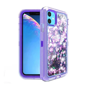 Rubber 3 in 1 Defender Liquid Mobile Cover For iPhone 12 Shockproof Case Protector For iPhone 12 Defender Quicksand Case