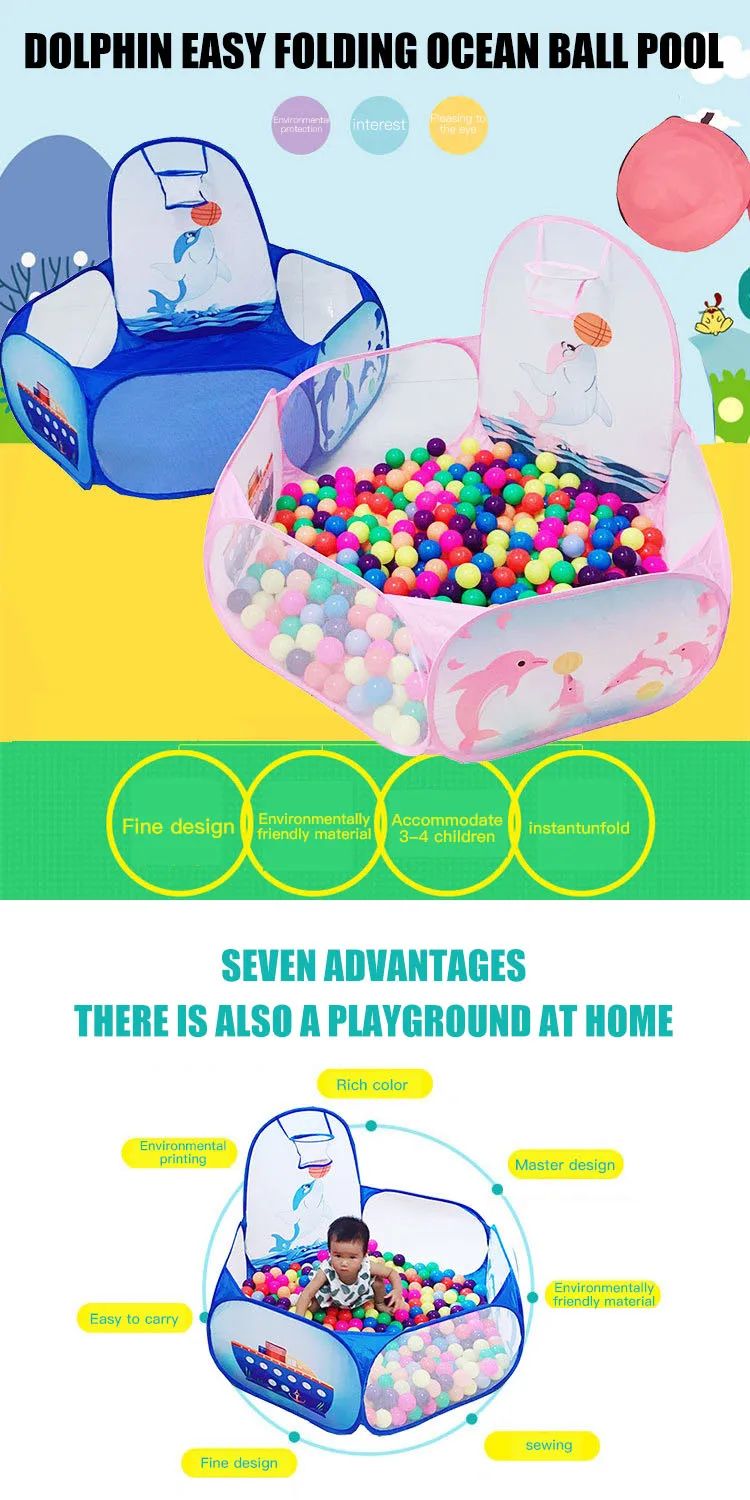 product wholesale foldable tent kid castle blue play tent toys ball pool for children-8