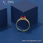 Ruby Gemstone Ring Design 11592 Xuping 14k Gold Natural Ruby Gemstone Insert Designed Copper Ring For Women
