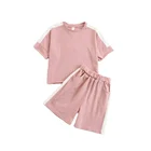Clothing Girls Girls Kids Summer Clothing Baby Girls Striped Side Tee With Shorts