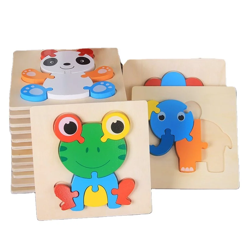 Juguetes de Bebé Adulto De Madera Rompecabezas regalos únicos de piezas del rompecabezas en forma de animales 