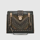Bag Sequin Green Retro Chain Bag Sequin Luxury Female PU Handbag