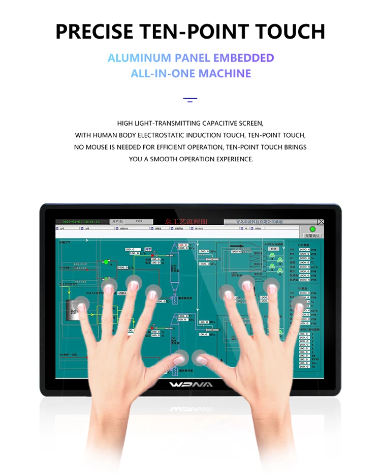 21.5 Inch Industrial Tablet PC with 10 Points Capacitive Touch Screen and 7/24 Working All in One Panel PC
