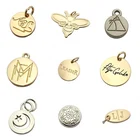 Charms Charms US Standard Custom Made Logo Engraved Silver Color Charms Jewelry Name Tags For Bracelet