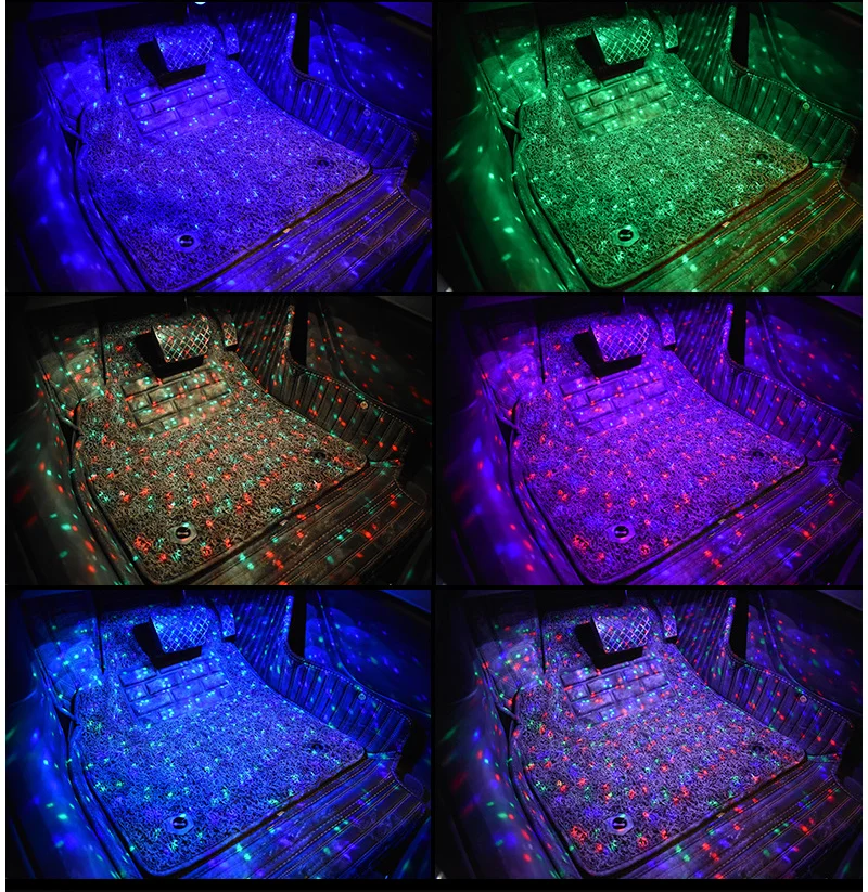 New Updated Remote Control Voice Control Auto Deco Interior LED Light Car Foot Mat Breathing Atmosphere Light Decorative Lights