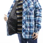 Shirt Men's Warm Long Sleeve Quilted Lined Men Plaid Flannel Shirt Jacket