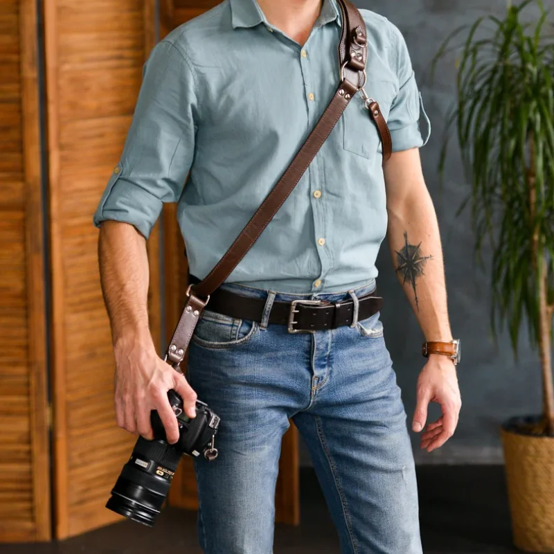 leather single camera harness