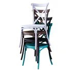 Wholesale Different Color Options White Black Event Outdoor Stackable Monoblock Crossback Dinning Chairs