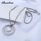 Necklaces Scarf High Quality New Designe 4 Loop Pendant Necklaces Multi Circles Scarf With Pendant