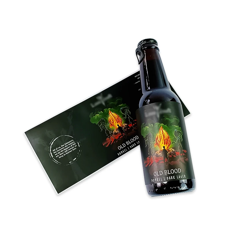Custom beer can glass bottle 330ml matte roll personalized labels , self adhesive packaging stickers waterproof vinyl label