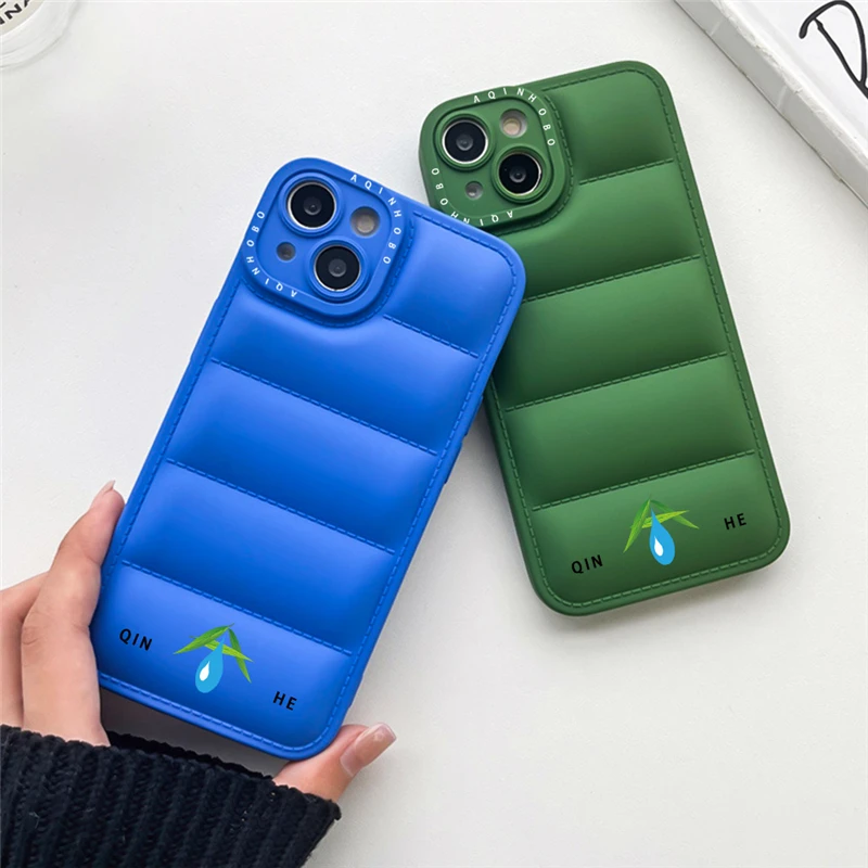 ADD LOGO Down Jacket TPU Mobile Phone Case For iPhone 14 pro max