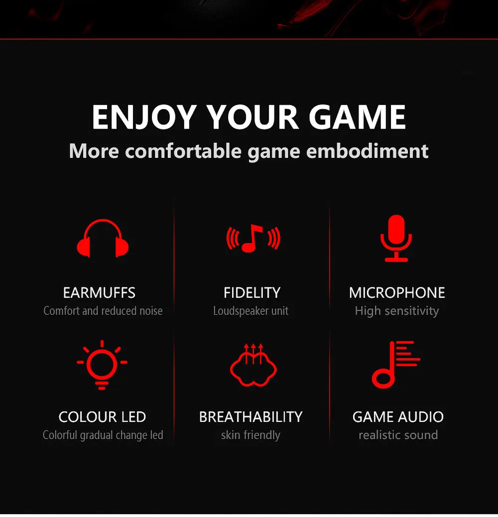 New Lenovo HU85 wired headset USB2.0 game headphone HiFi surround sound colorful LED headsets volume adjustment with microphone