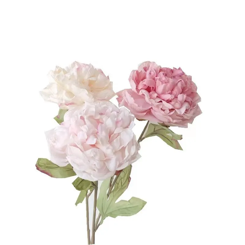 Top Seller High Quality Real Touch Artificial Peony Silk Flower Ted Bakerthistle Peonies For Wedding Decoration